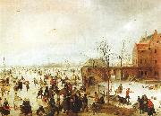 Hendrick Avercamp A Scene on the Ice near a Town oil painting artist